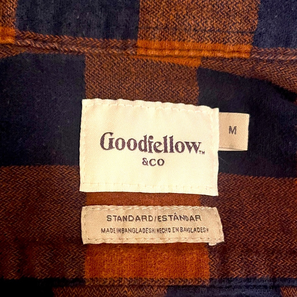 Goodfellow & Co long-sleeved shirt. US size M. Brown & blue. Very good condition - Picture 2 of 2